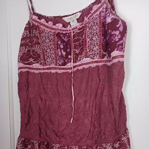 Uniform by Jonathan Richard Burgundy/Maroon sleeveless sexy top Boho flair Large